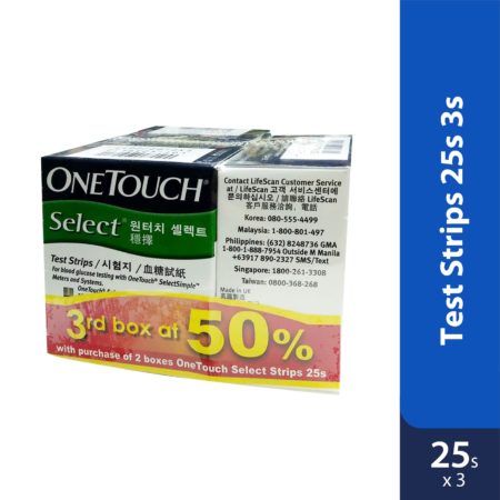 One Touch Select Test Strips 3x25s
