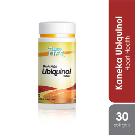 Powerlife Ubiquinol contains Kaneka Ubiquinol, gives powerful energy and healthy heart.